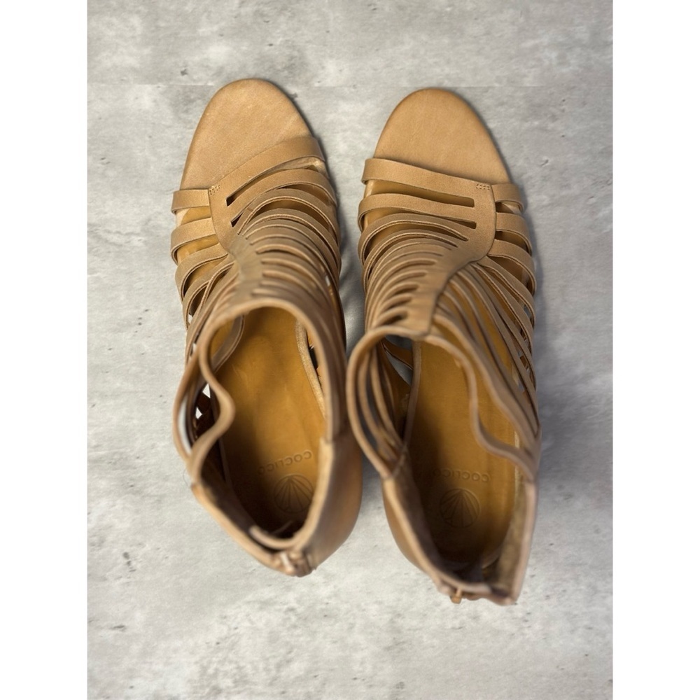 Coclico Tan Gladiator‎ Wedge Sandals 41 - Picture 4 of 7
